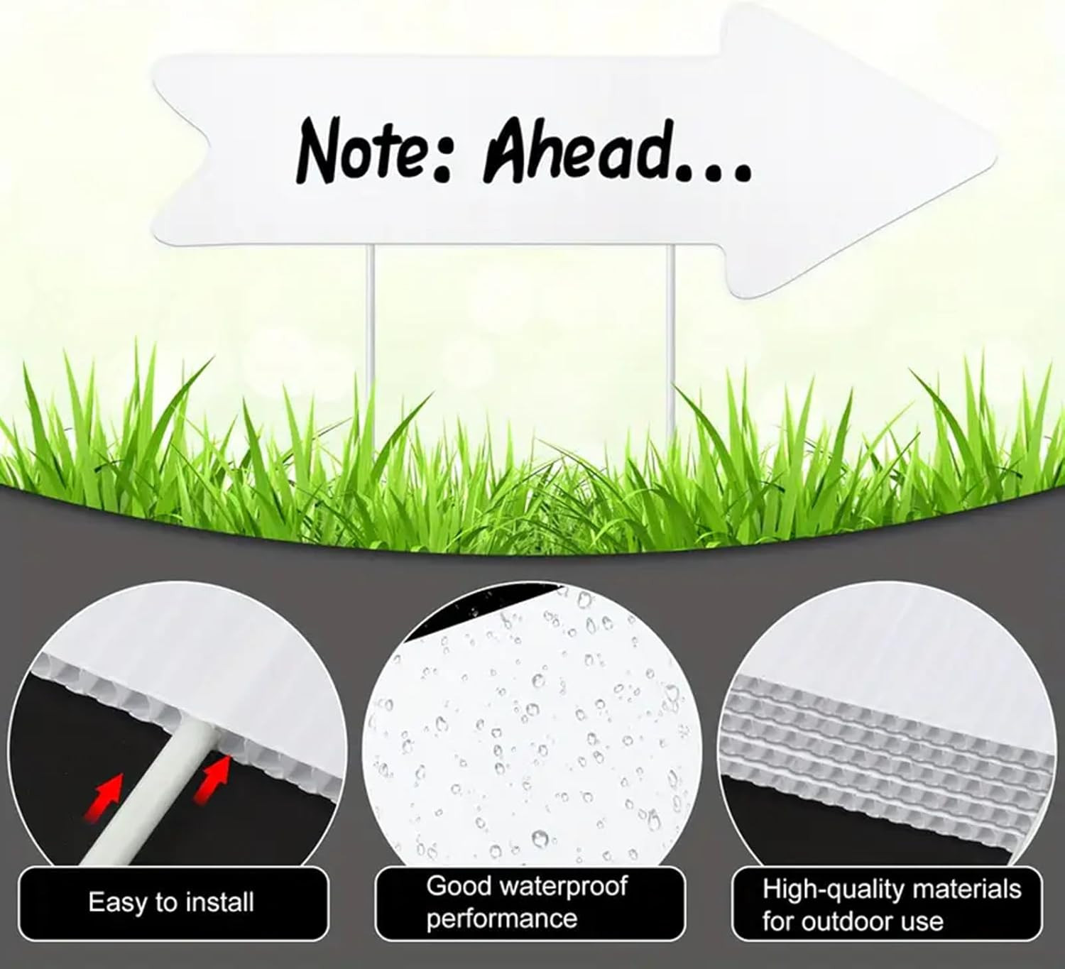 Blank-Arrow-Signs Bulk with Stakes 3 Pack 17 X 6 Inches Wedding Directional Yard