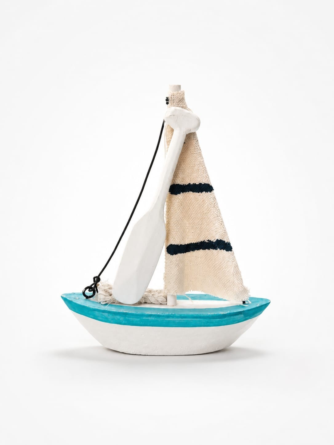 Handmade Sailboat Decor-Blue & White Coastal Art Piece ( Gift or Furniture )