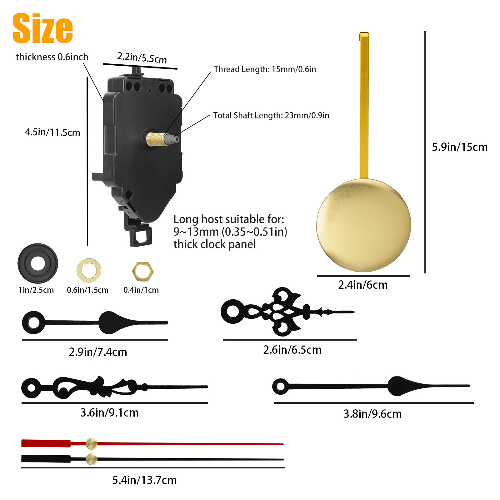 Quartz Wall Clock Pendulum Swing Movements Mechanism DIY Kits Chime Repair Parts