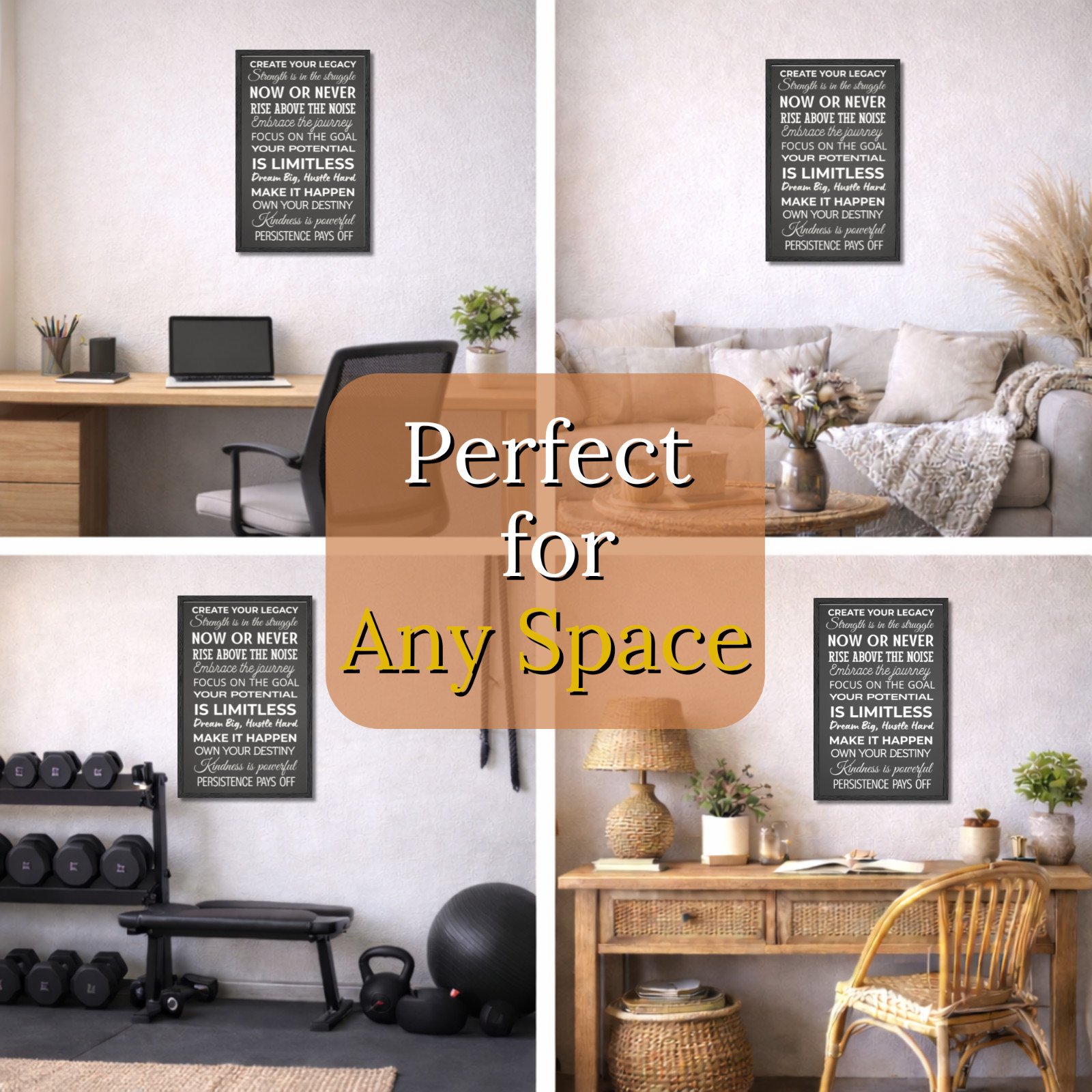 Create Your Legacy Motivational Wall Art Framed Poster 11×17 Office Home Decor
