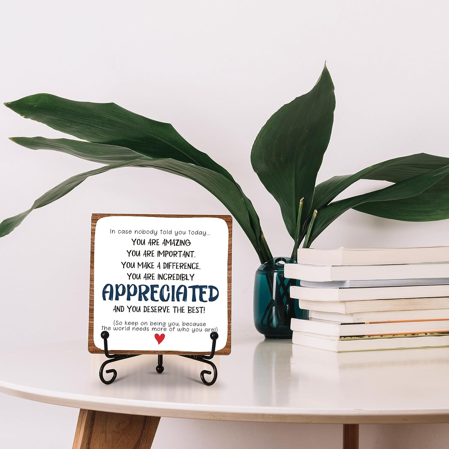 Inspirational Gifts for Women Men, Desk Decor Friend Coworker White
