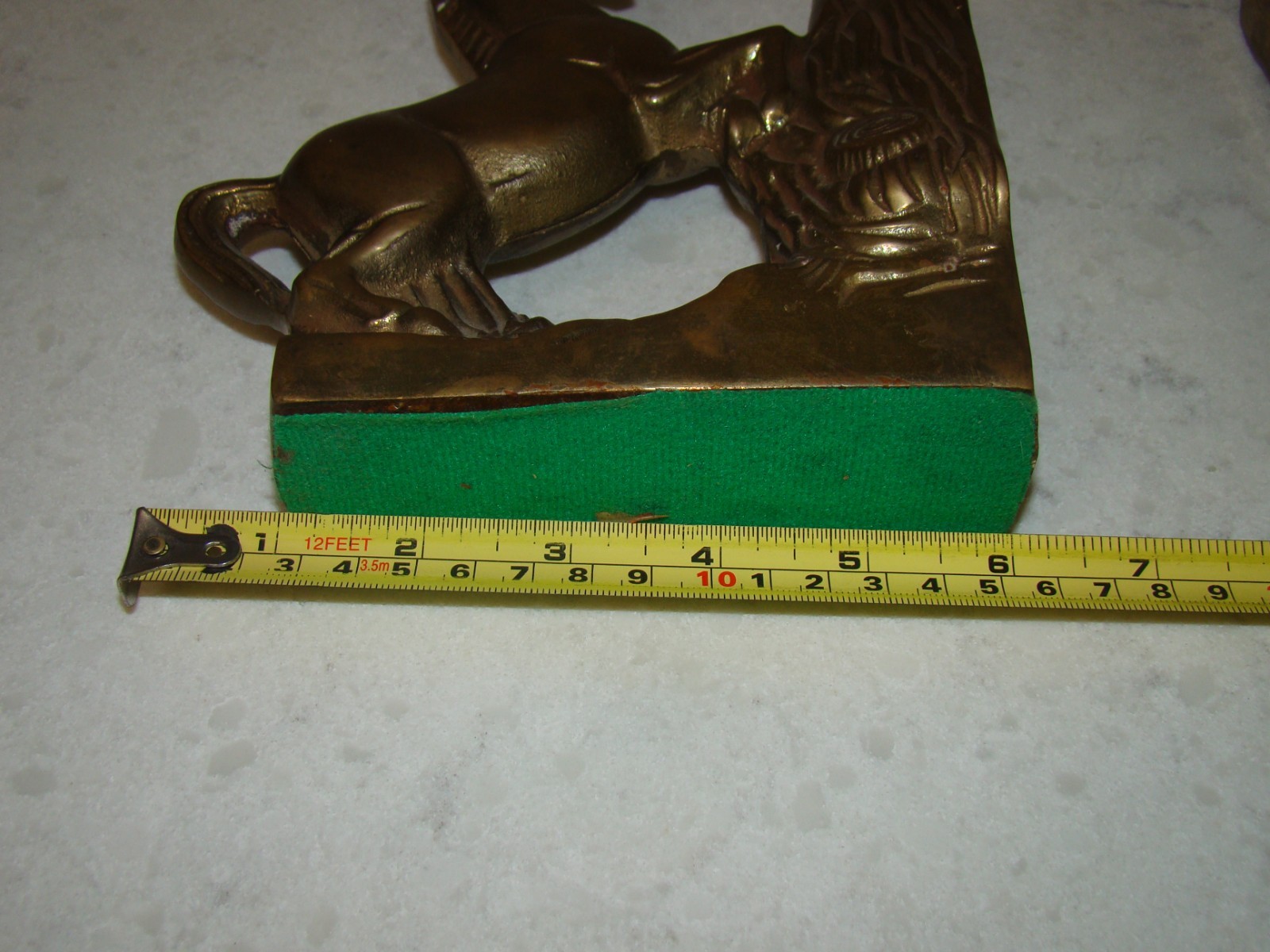 Vintage Solid Brass Rearing Horse Bookends 6.5″ Tall 2 lb 2 oz each