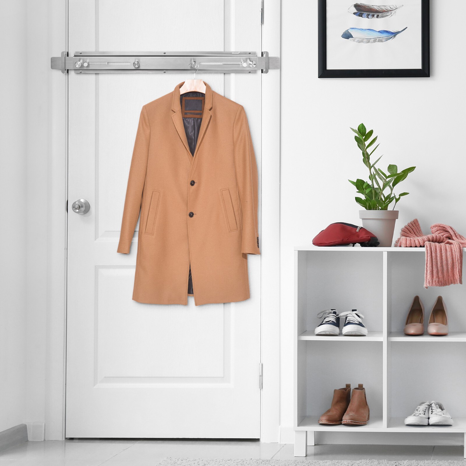 Door Barricade Bar with Door Hook Door hanger for security reinforcement