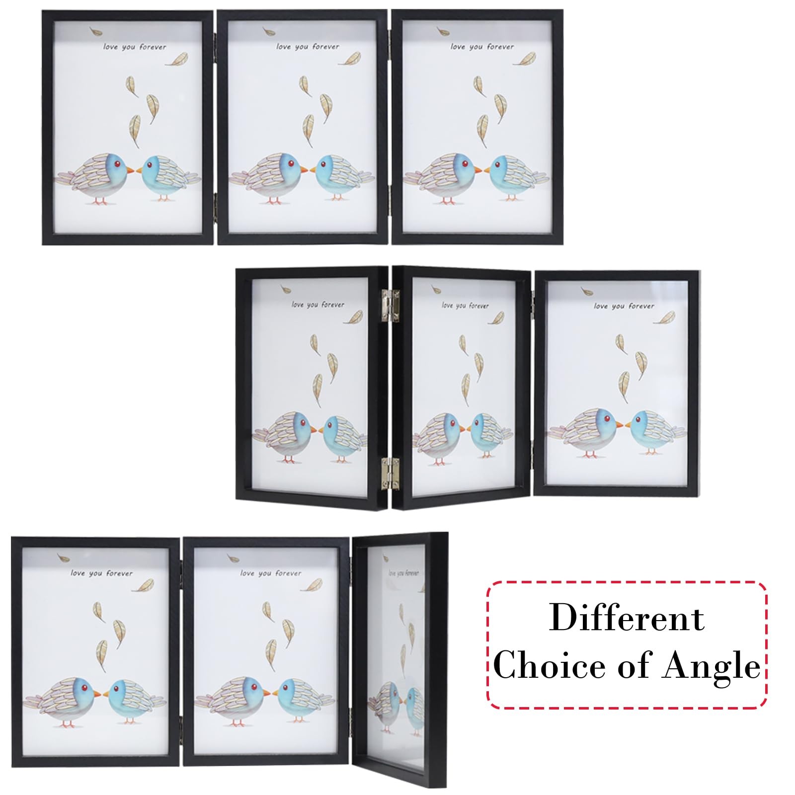 4×6 Hanging Picture Frames with Real Glass and Hemp Rope Displays 4 Photos