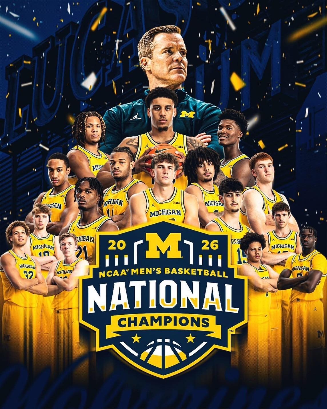 Michigan Wolverines 2026 NCAA Men’s Basketball National Champions poster