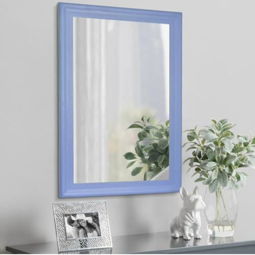 CULER Rustic Wood Framed Wall Mounted Vanity Mirror Decorative Accent Mirror