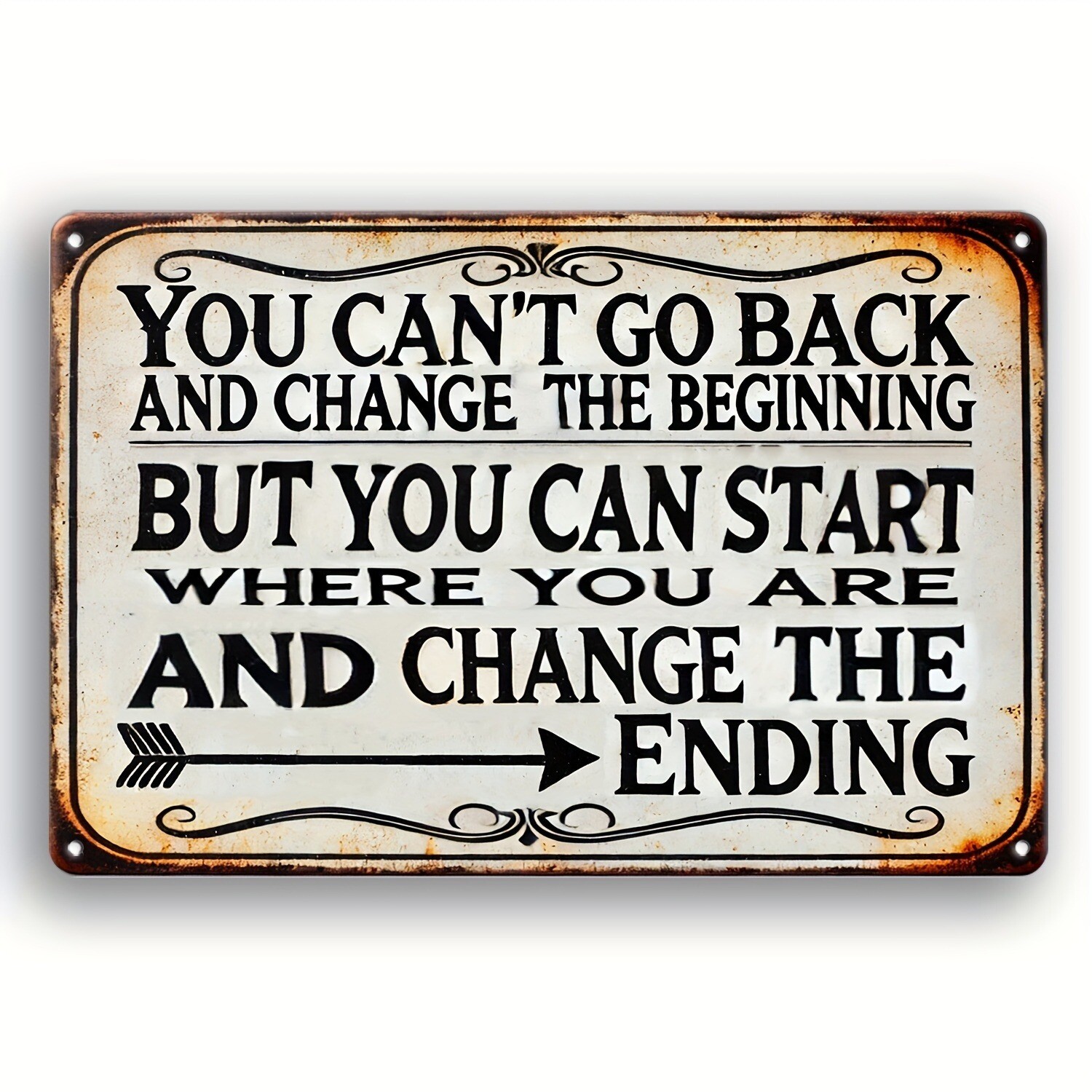 Vintage Retro Tin Sign Metal Plaque Inspirational Wall Art Positive Quote