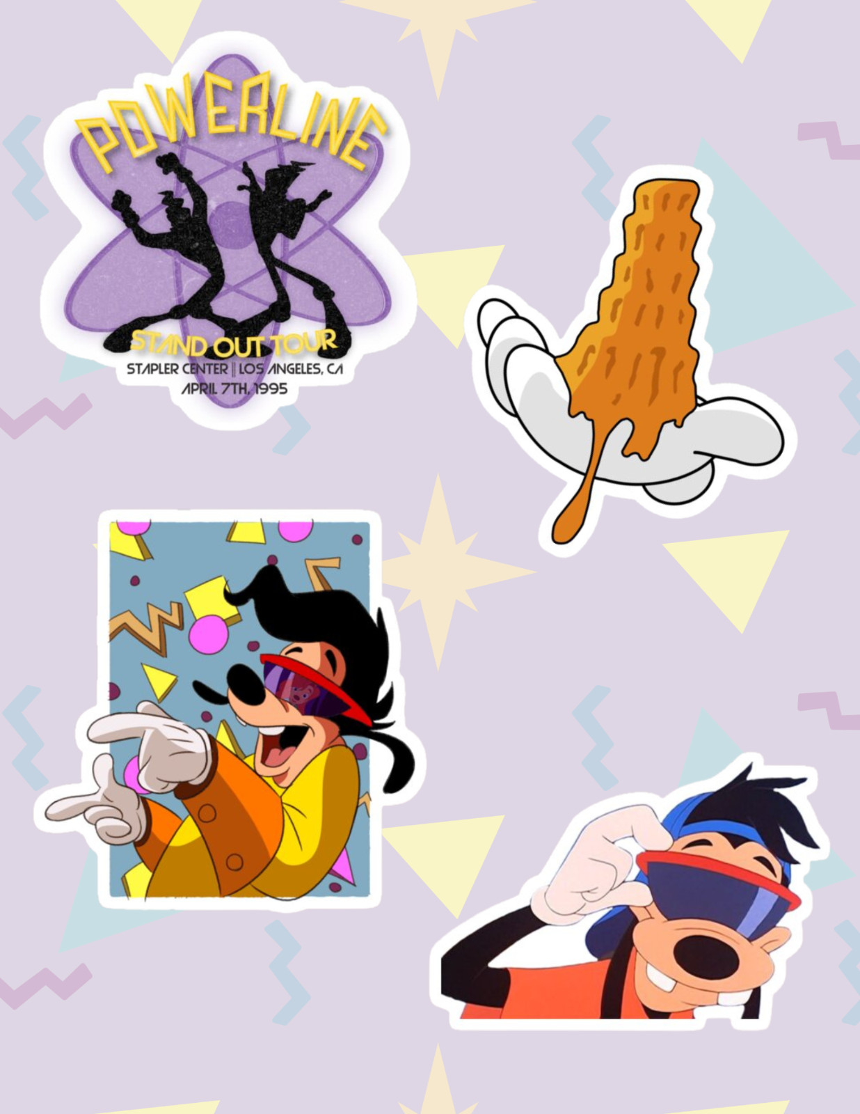 A Goofy Movie Cartoon 4pc Sticker Pack