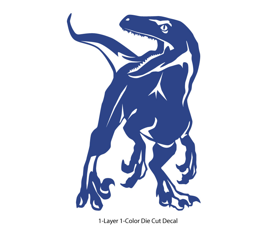 Dinosaur – Roaring Velociraptor #1 – Jurassic Period – 4-21″ wide – DieCut Decal