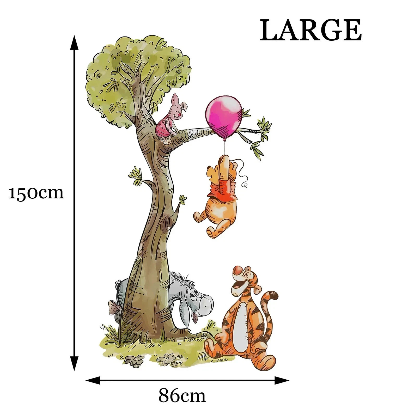 Winnie the Pooh Wall Decal Wall Sticker Kids Room Nursery Piglet Tigger Eeyore