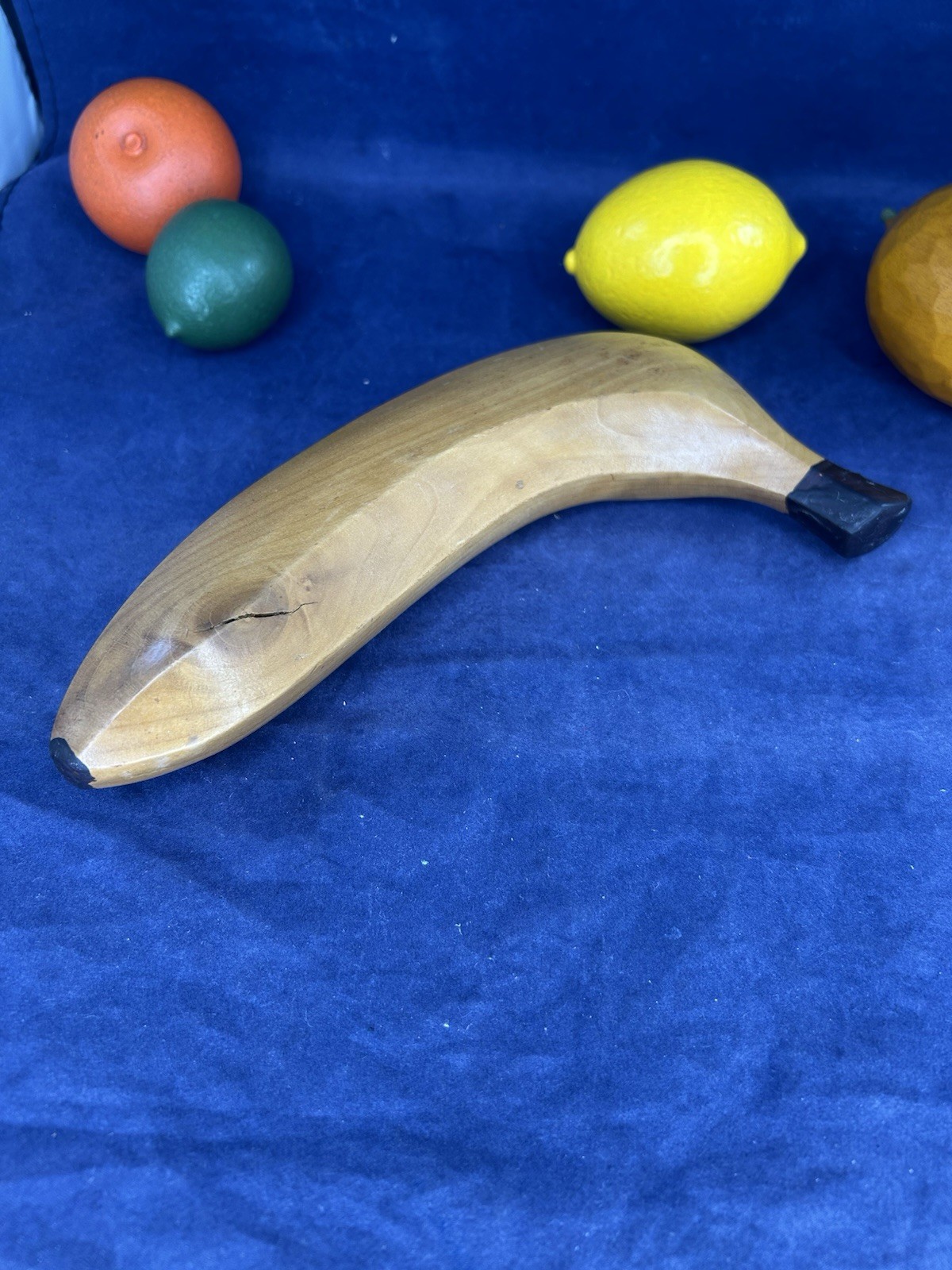 MCM Wooden Painted Fruit 5 PIECES Vintage Lemon Lime Orange Papaya Banana