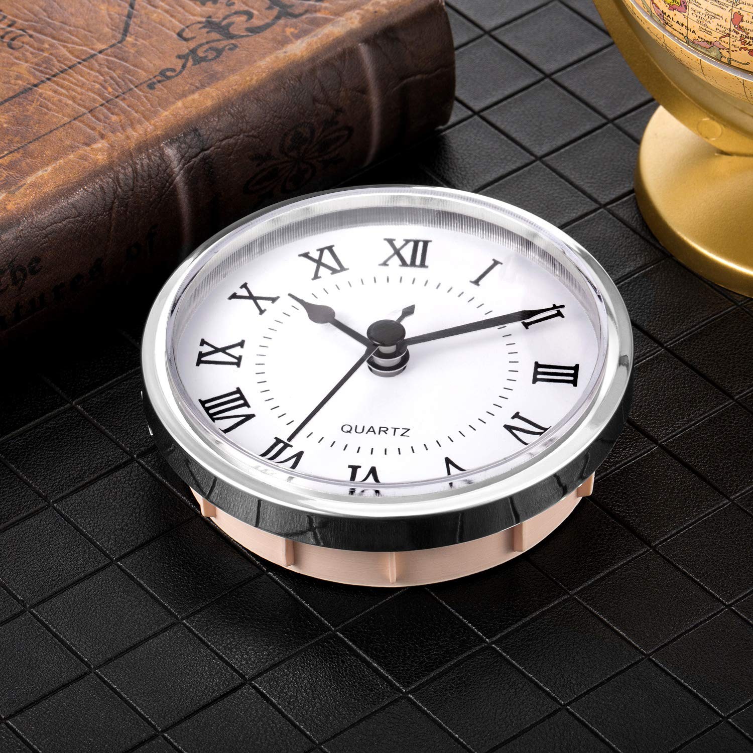 3-1/2 Inch (90 Mm) Quartz Clock Fit-Up/Insert with Roman Numeral, Quartz Movemen