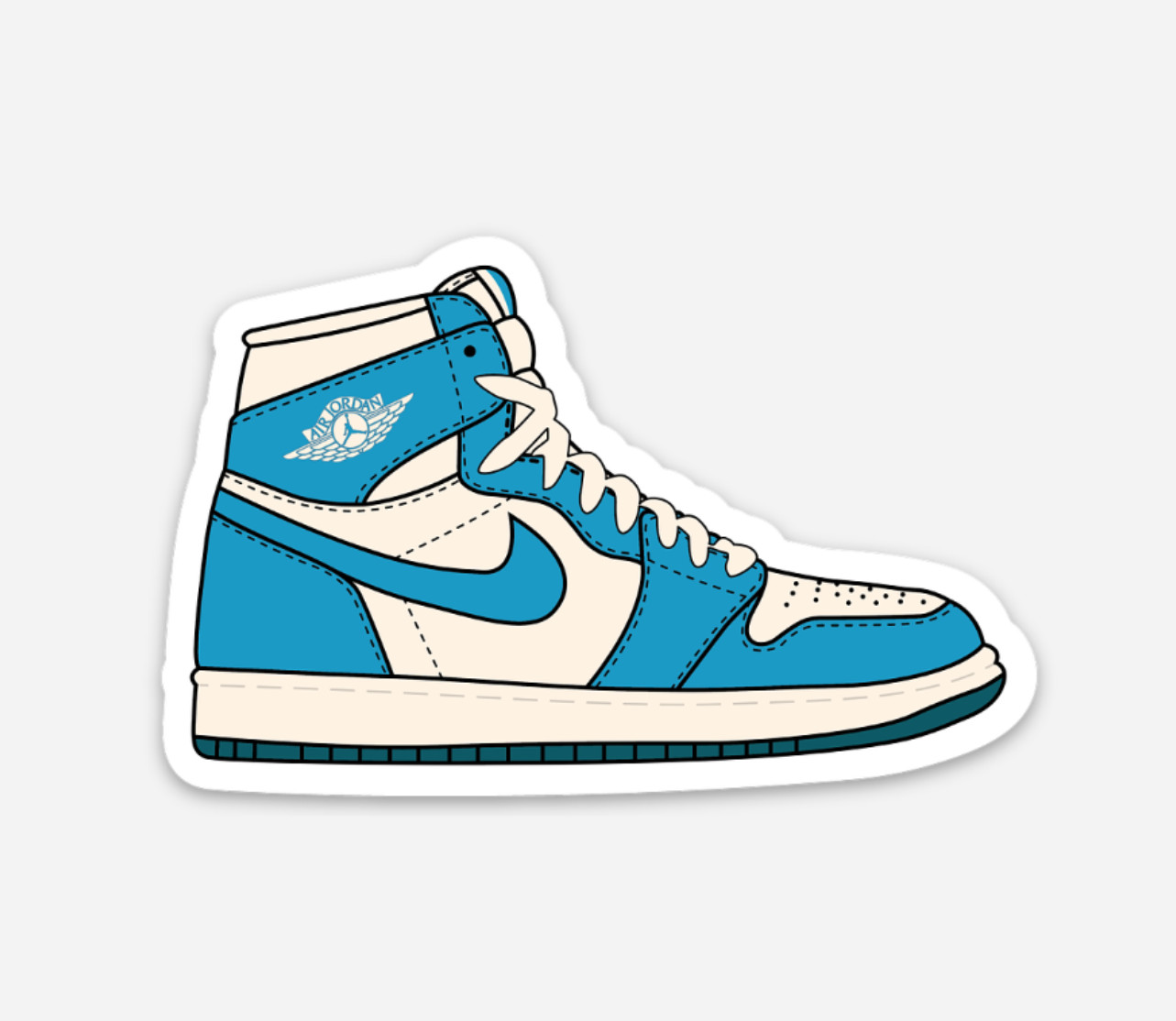 3″ Jordan 1 Sticker Sneakers Nike Decal Matte Finish Chicago Bred Mocha Royal