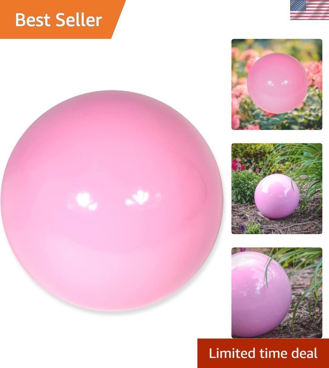 Vibrant 8″ Stainless Steel Gazing Ball with Mirror Finish for Garden Charm