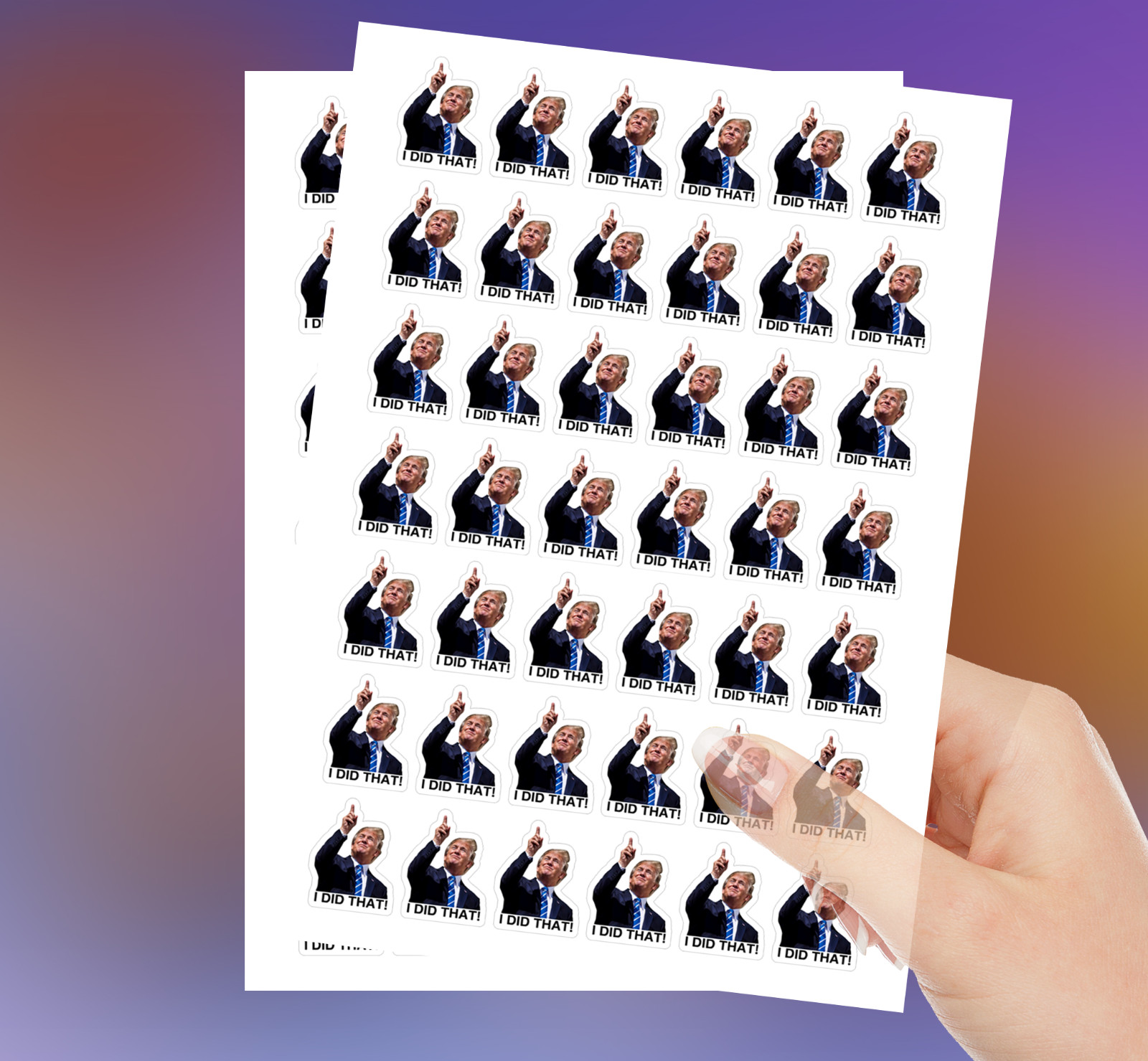 100 PCs ”I did that” Trump Sticker Pack – Trump Meme – Trump Decals – 1 x 1.2″