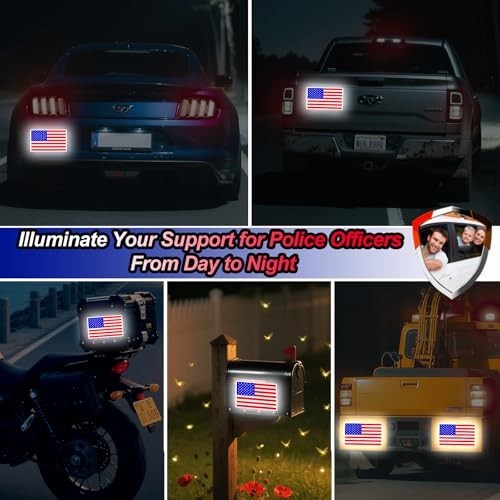 American Flag Stickers – Reflective Decals for Cars, Motorcycles, Mailboxes, 3 P