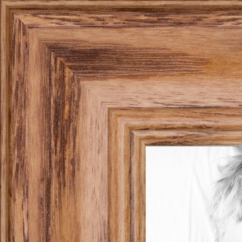 ArtToFrames Custom Picture Poster Frame Brown Honey Stain on Oak 1.25″ Wide Wood