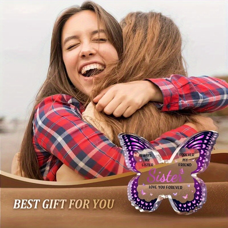 1 Piece Acrylic Butterfly Floral Design “Love You Sisters Forever” Home Decor
