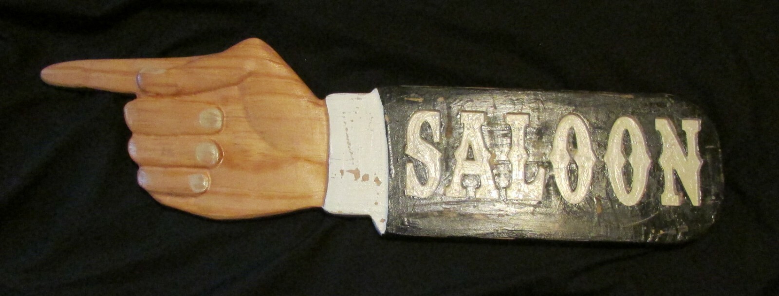 3D 23″ CARVED WOODEN SIGN POINTING FINGER CUSTOMIZED ”:YOUR WORDS” PLAQUE