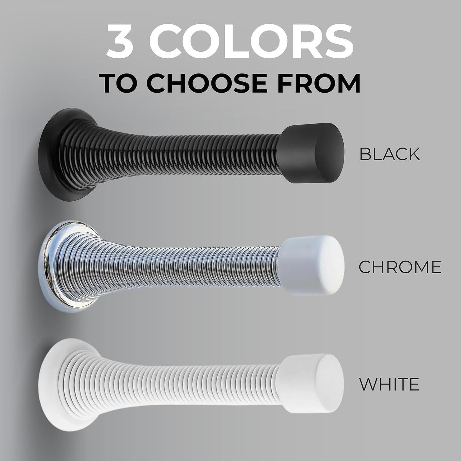 Stopper –1 White -Pack Wall Door Stopper – Easy Installation Doorstop with Rubbe
