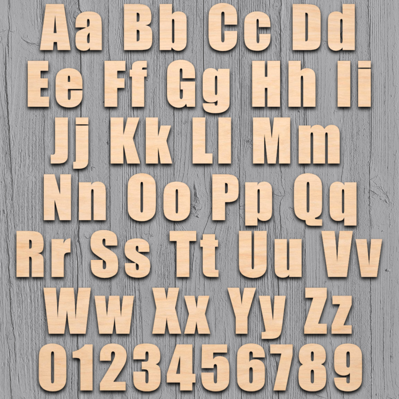 Impact Font Wood Letters Numbers Cutout Unfinished Laser Cut 3mm Craft Up To 14″