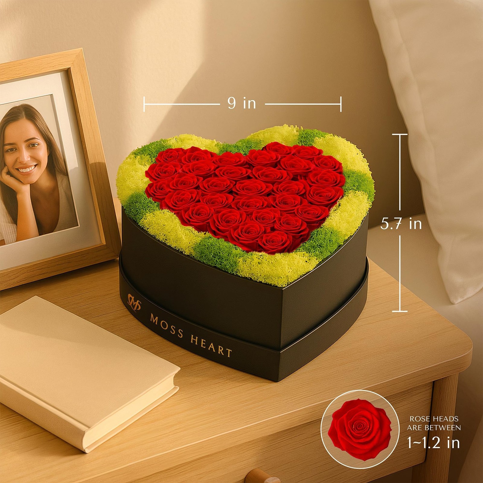 30 Preserved Roses Petite Forever Flowers Designer Heart-Shaped VALENTINES DAY