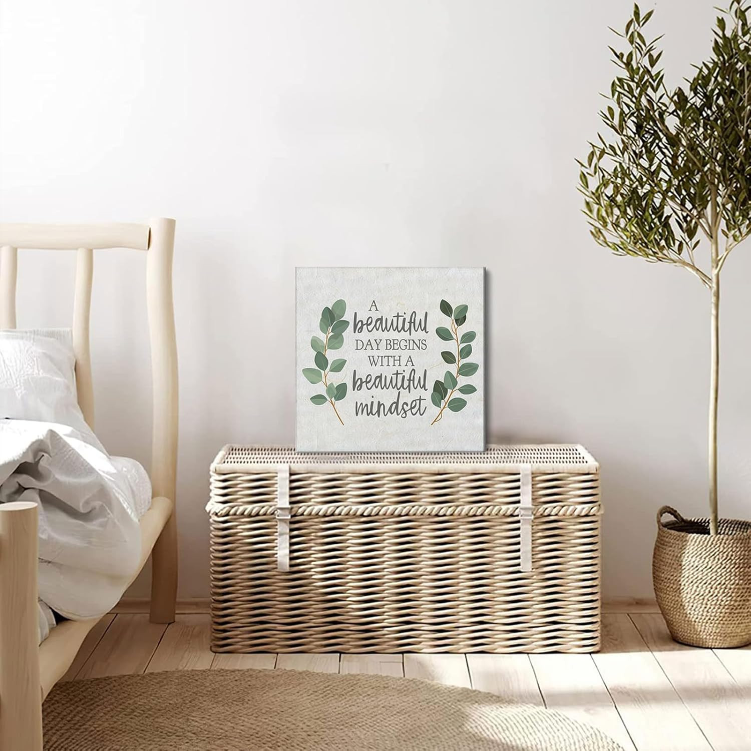 Framed Inspirational Wall Art Minimalist Eucalyptus Wall Decor Motivational Posi