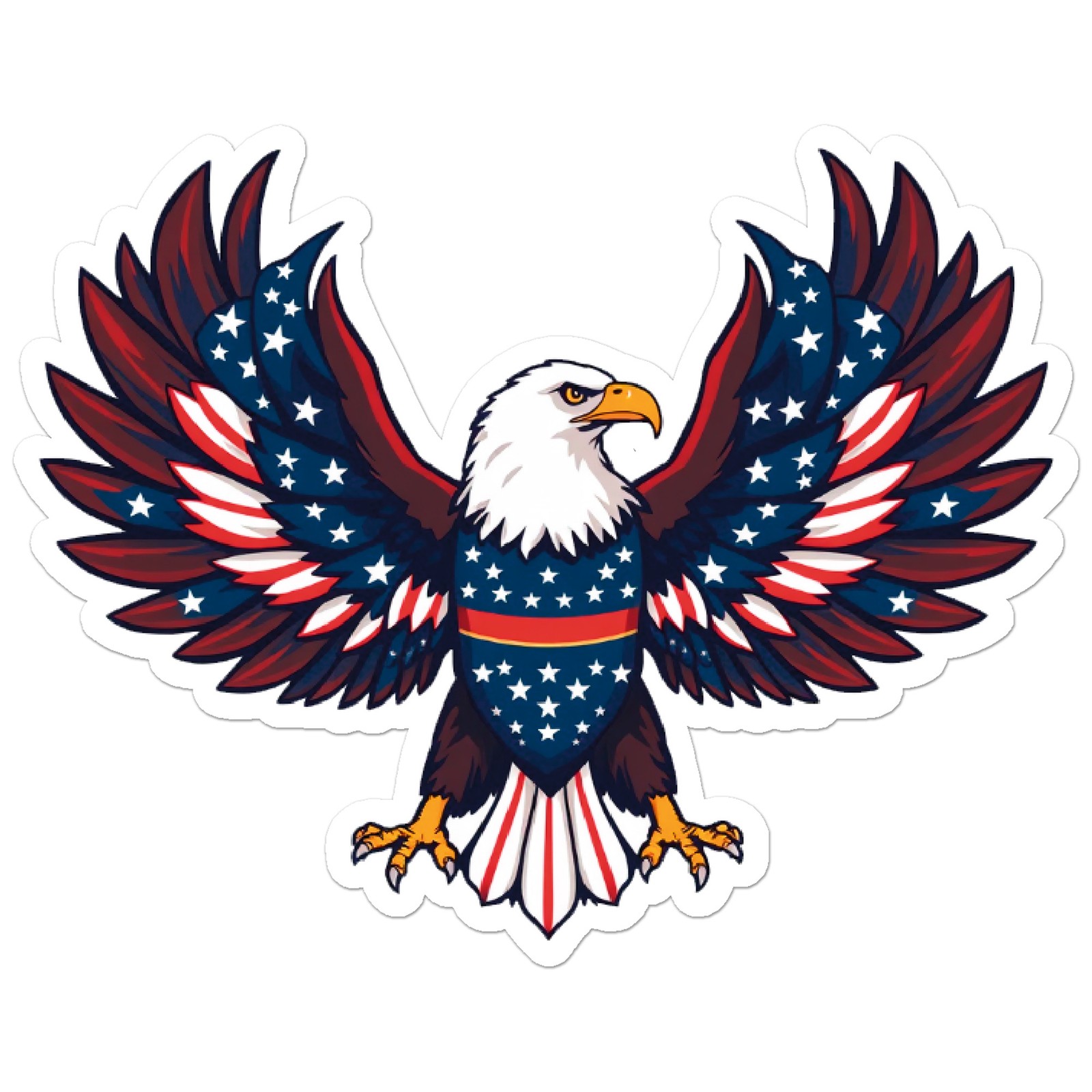 Patriotic Bald Eagle – Vinyl Decal Sticker – Car Window Laptop – ebn20005