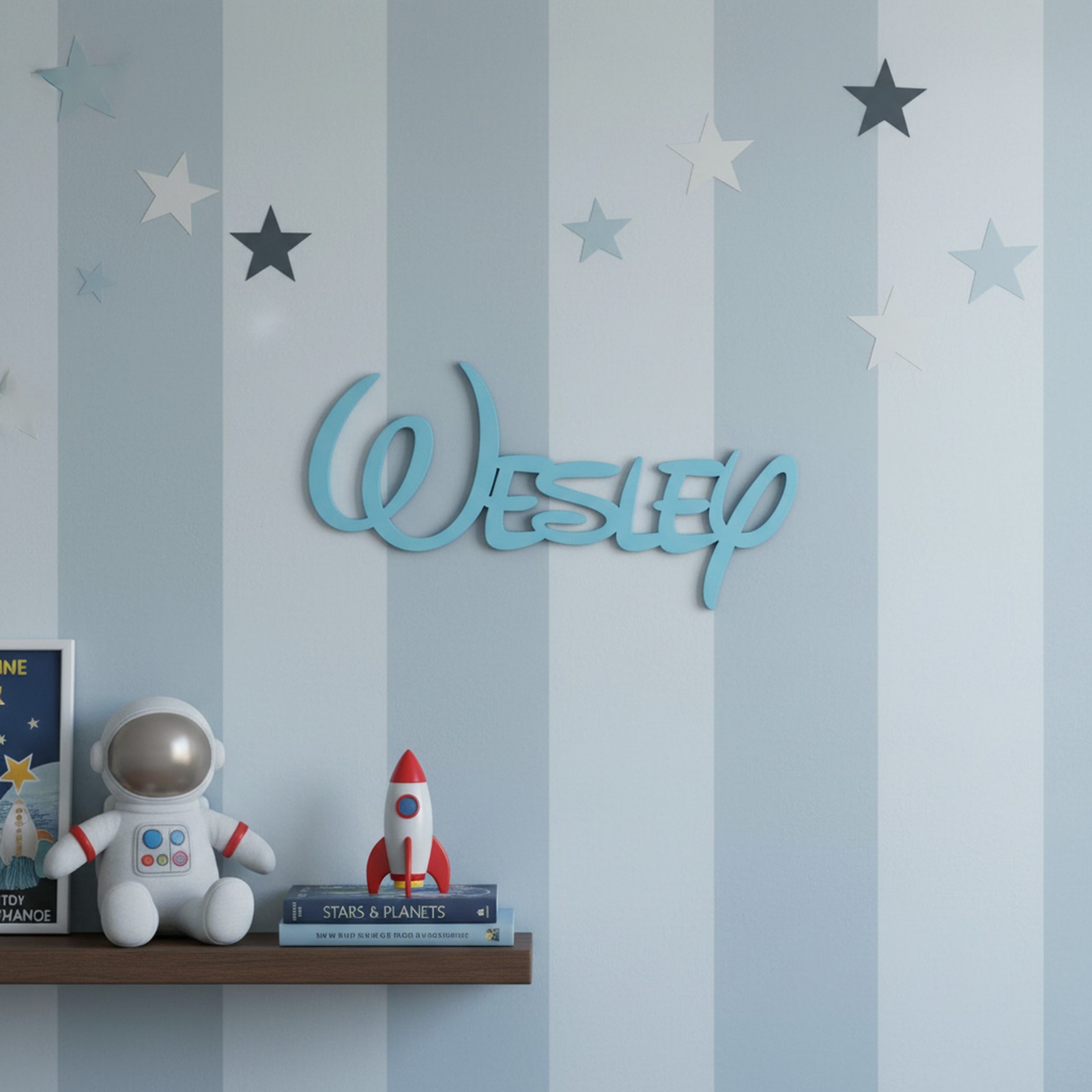 Personalized Disney-Style Name Sign – Custom Wooden Nursery Kids Room Wall Decor