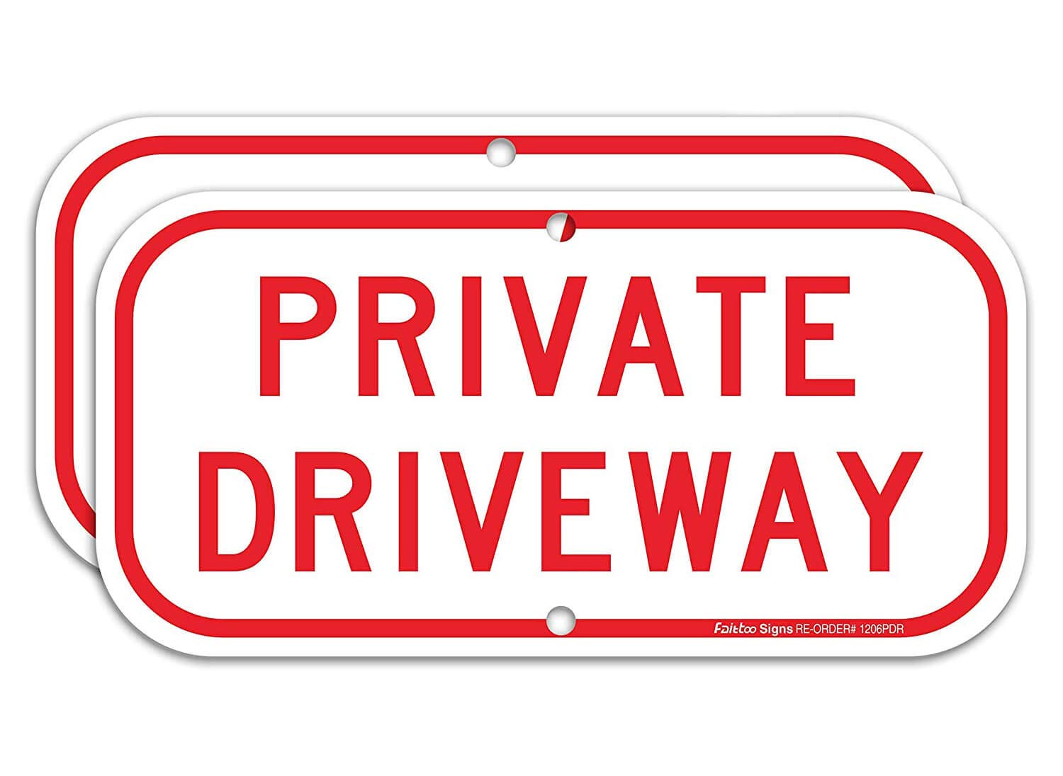 (2 Pack) Private Driveway Sign, .40 Rust Free Aluminum 12 X 6 Inches, UV Prot…