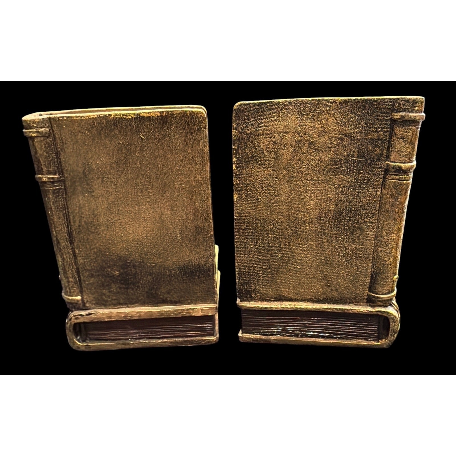 Vintage Gold Gilt Bookends | Faux Antique Book Stack Book Ends