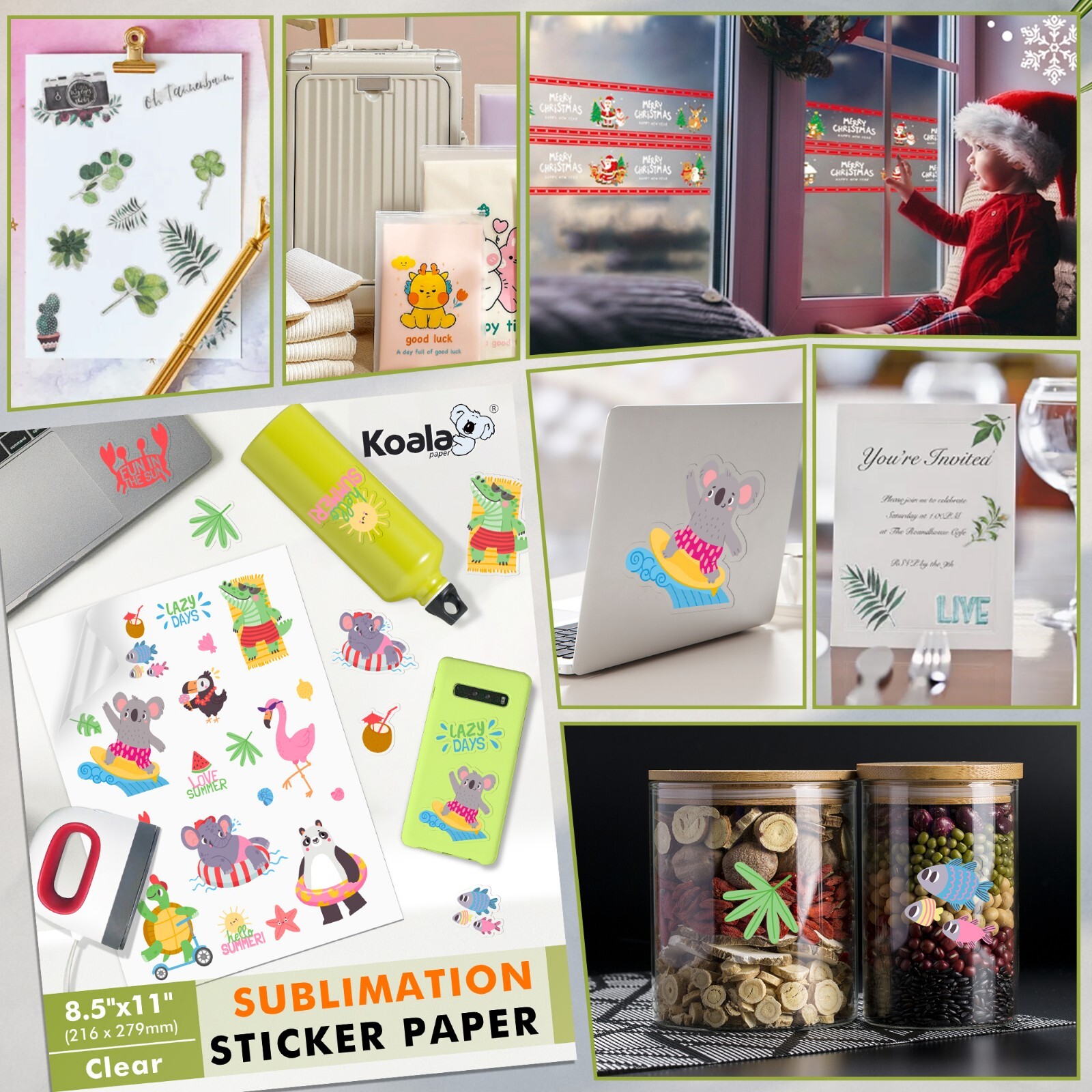 Koala Sublimation Sticker Paper 25 Sheets 8.5×11 Waterproof Matte Clear Outdoors