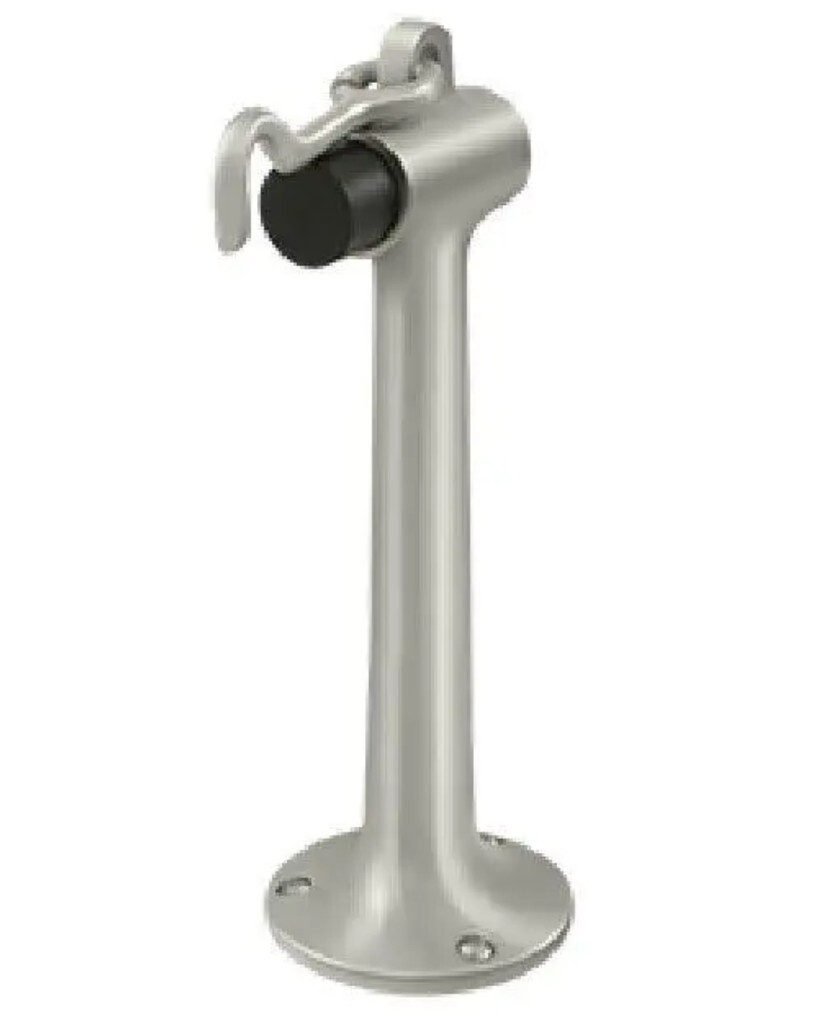 Deltana DSF830 8 Inch Solid Brass Floor Mounted Gooseneck Door – Nickel