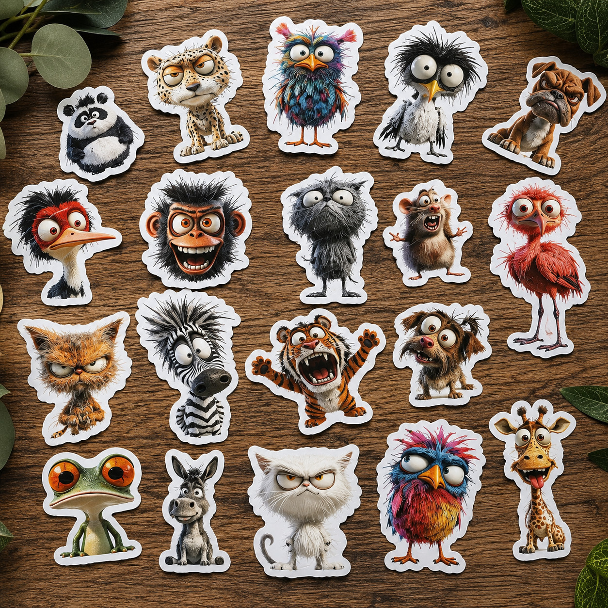 9-100 Cartoon Animal Stickers – Vinyl Decals for Laptop, Water Bottle, Notebook