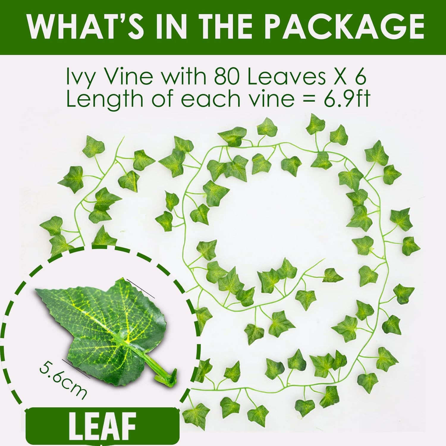 Artificial Ivy Garlands – 6Pack X 83 Inch Length – Realistic Fake Vines for Room