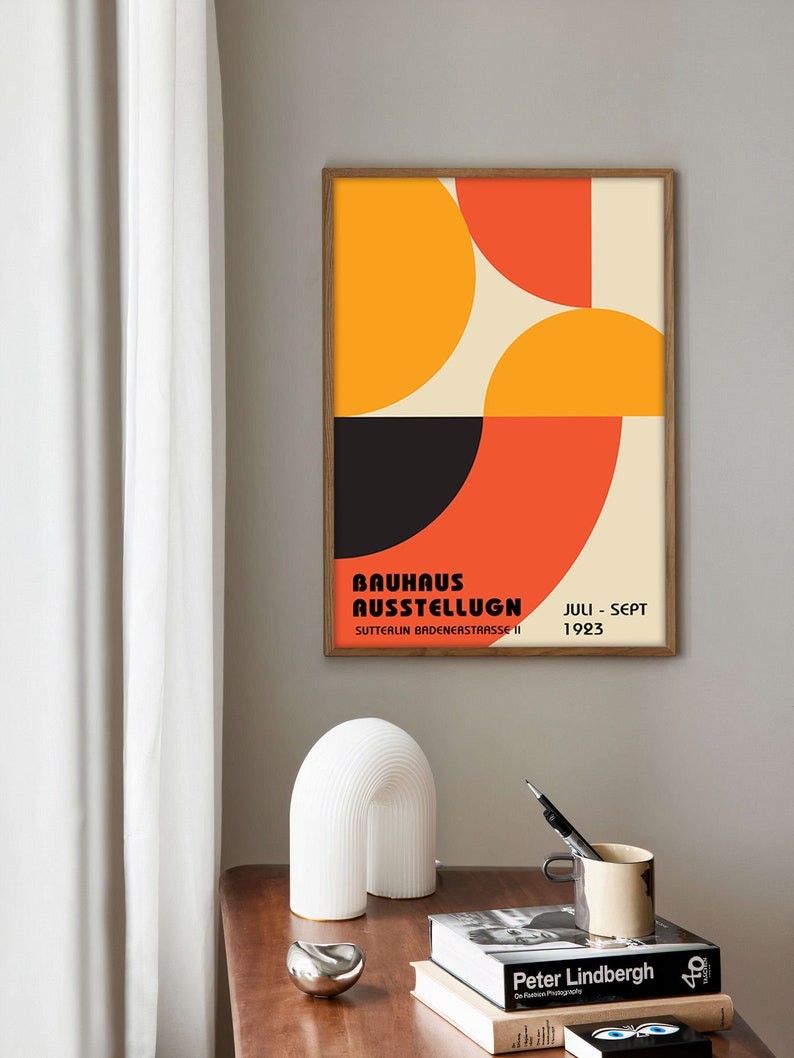 Bauhaus 1923 Exhibition Poster Print, Abstract Line Art Wall Decor