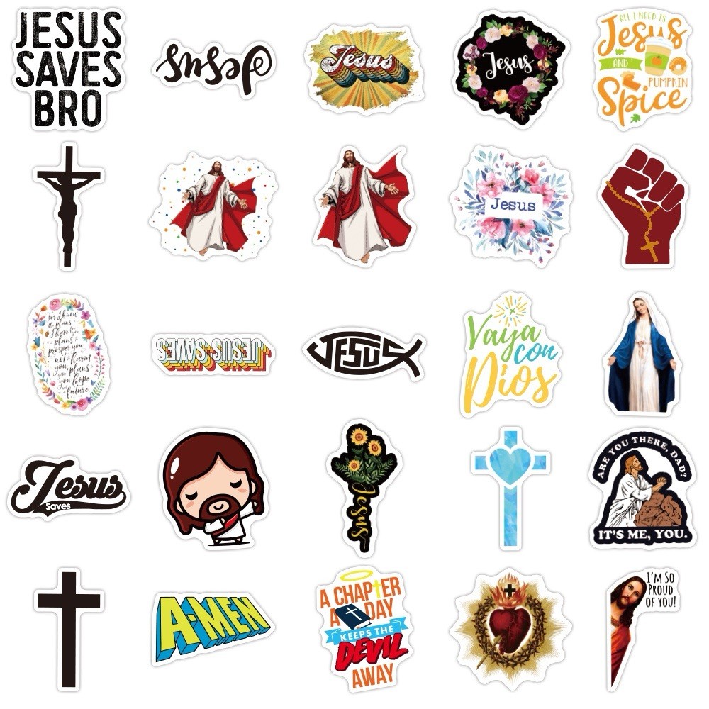 50 PCS Jesus Christianity Stickers Faith Decals Yeti Laptop Hydro Free Shipping
