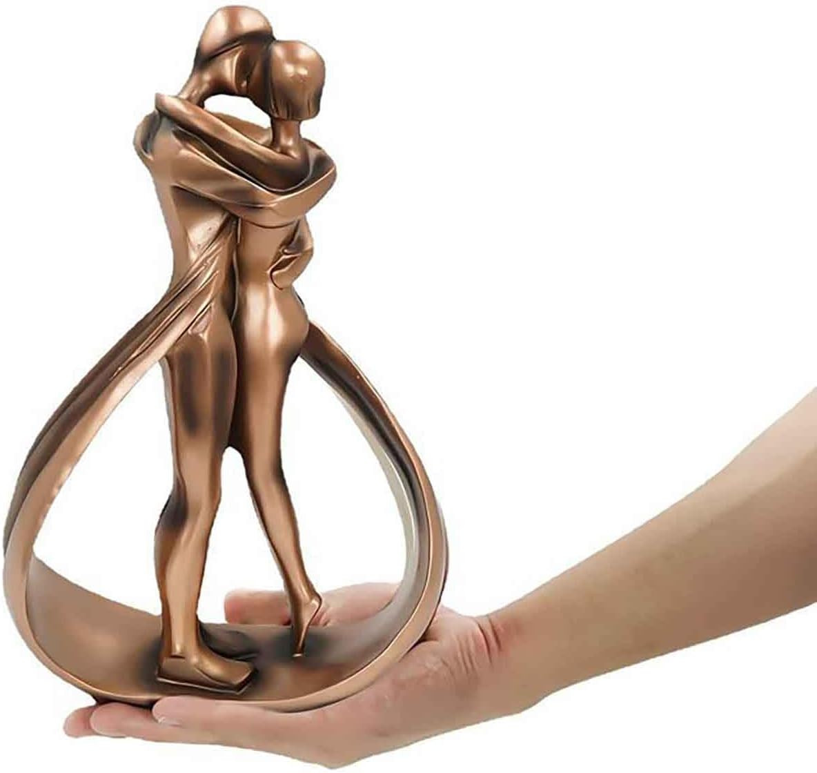 Resin Couple Statue, Modern Decor Romantic Lovers Embrace Statue Abstract Sculpt
