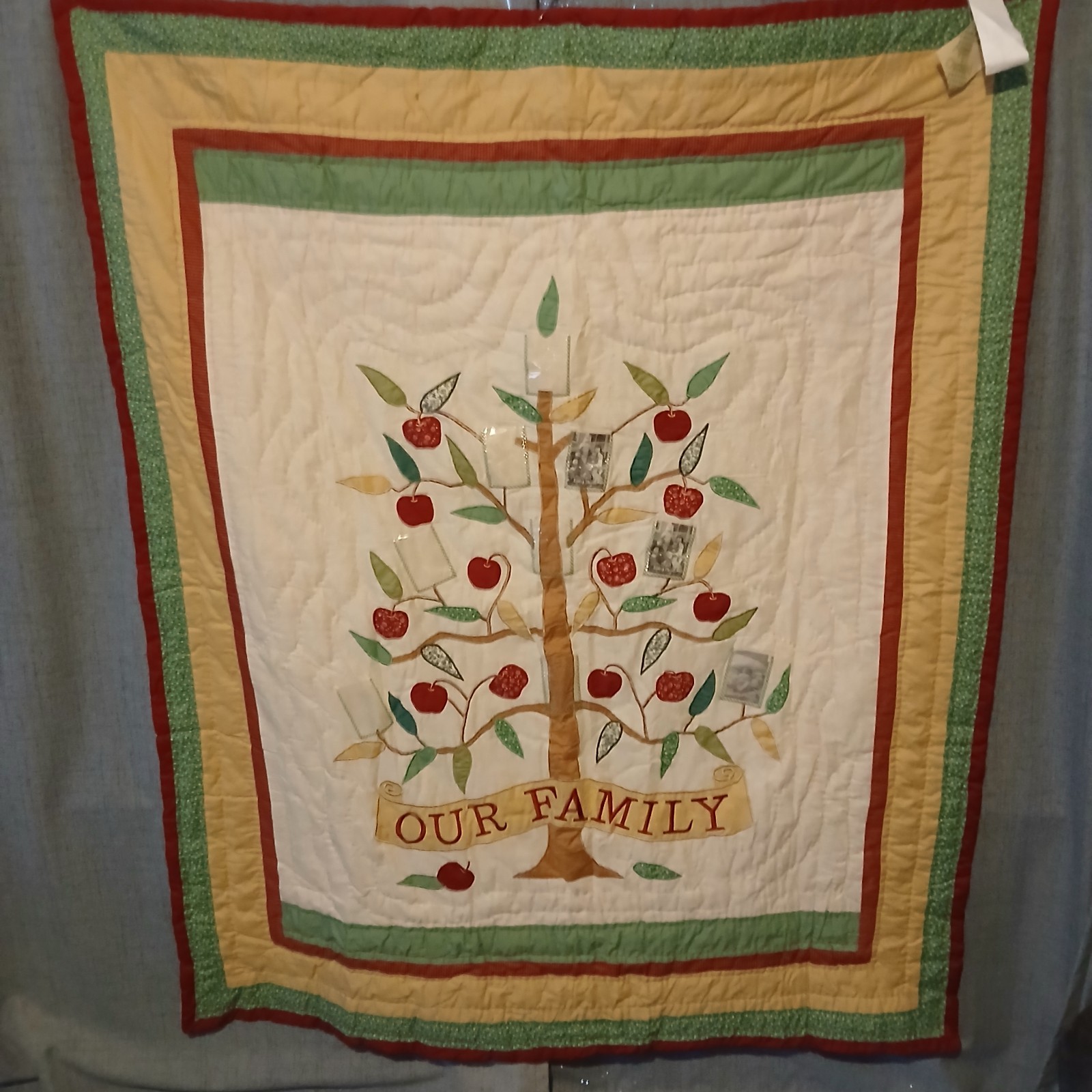 OUR FAMILY APPLE TREE BLANKET HOLDS 9 PICTURES 50X60