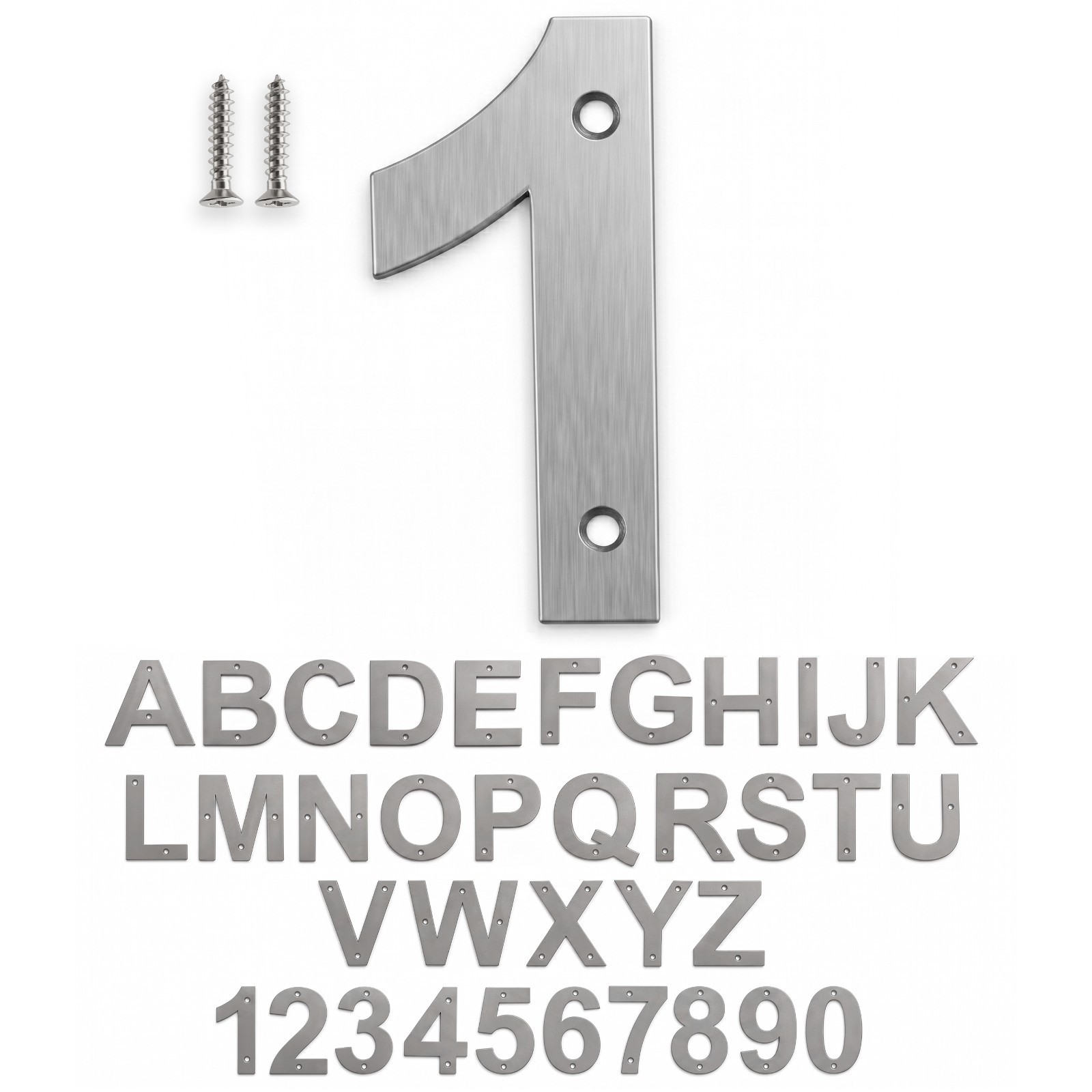 Address Numbers and Letters Brushed Stainless Steel 4 Inch For House, Apartments