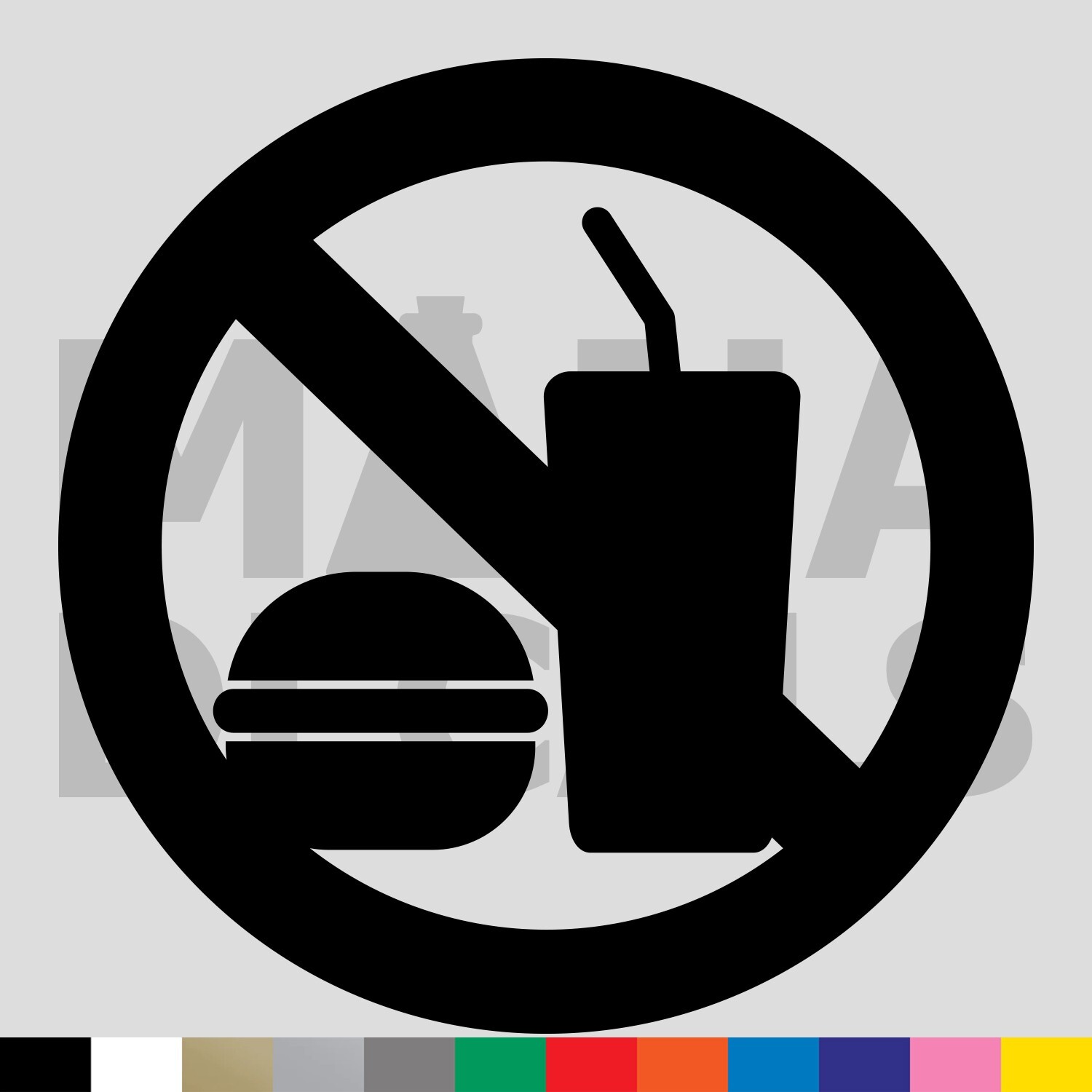 NO Food or Drink Vinyl Die Cut Decal Sticker – Sign Symbol Beverage Eat