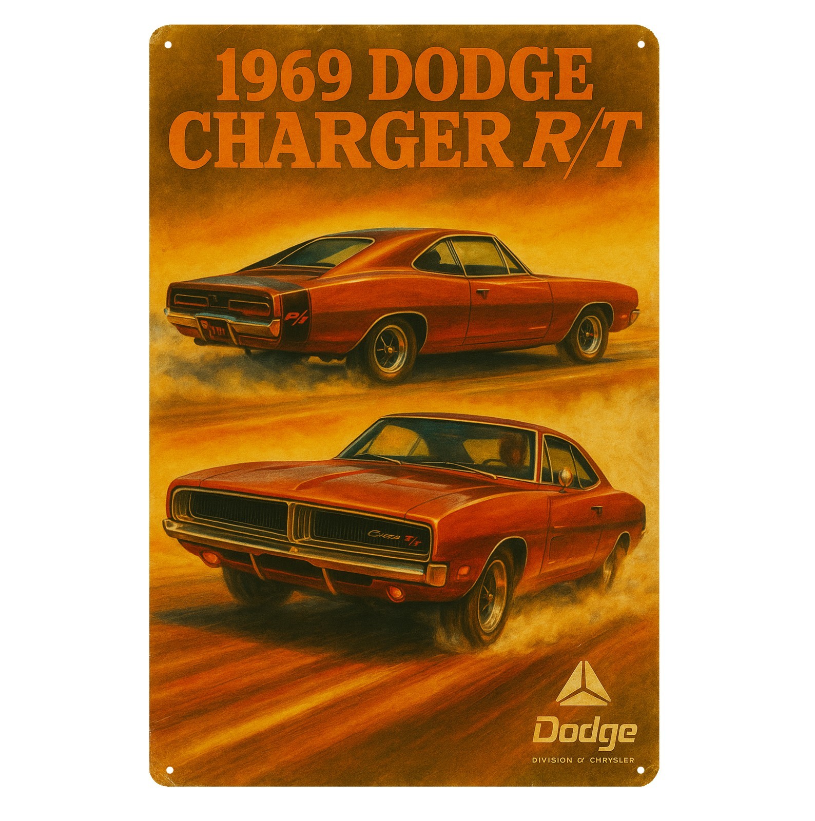 Dodge Charger RT 1969 Car Metal Poster – Tin Sign – Size:20x30cm