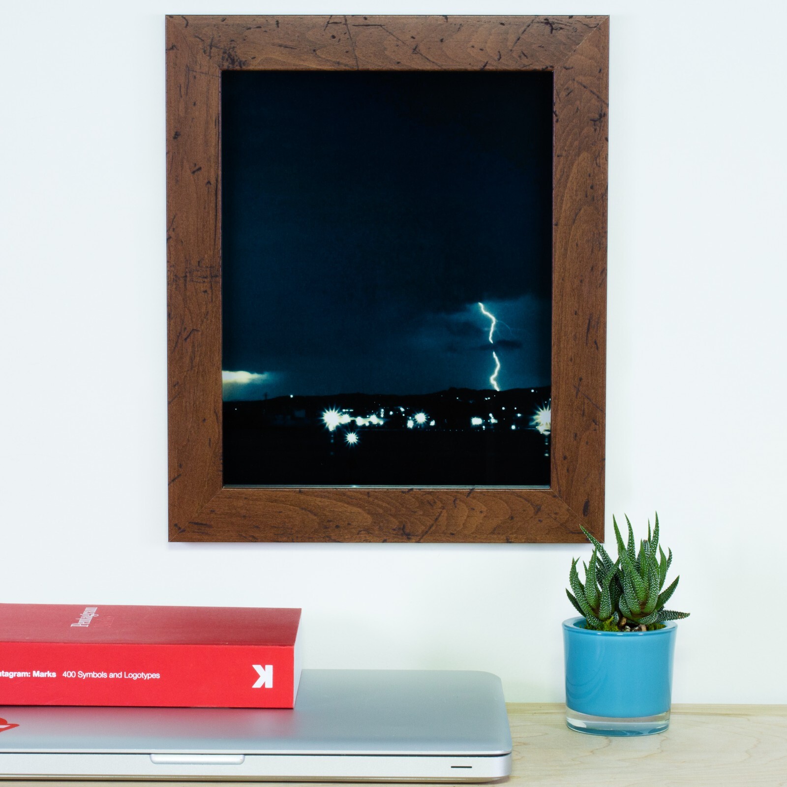 Craig Frames 1.25″ Flat Distressed Rustic Brown Picture Frame