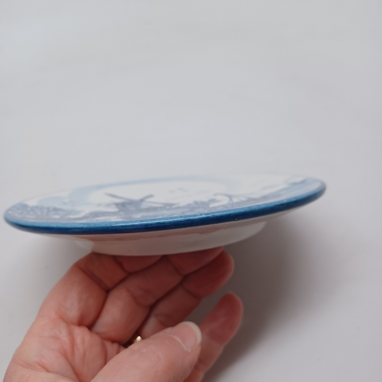 Delft Blue Handpainted Windmill Ceramic Wall Plate Made in Holland 130003