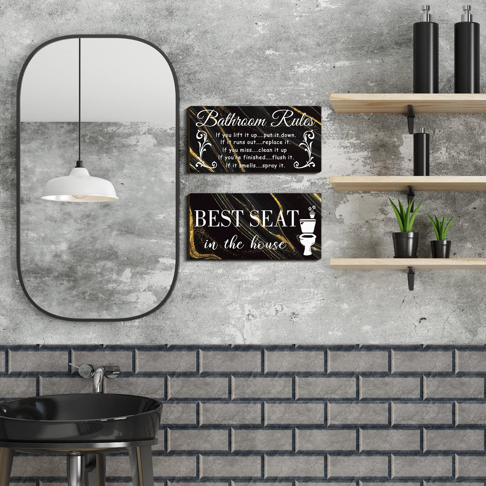 Jetec 2 Pieces Funny Bathroom 11.8 x 5.9 x 0.24 inches, as picture shows
