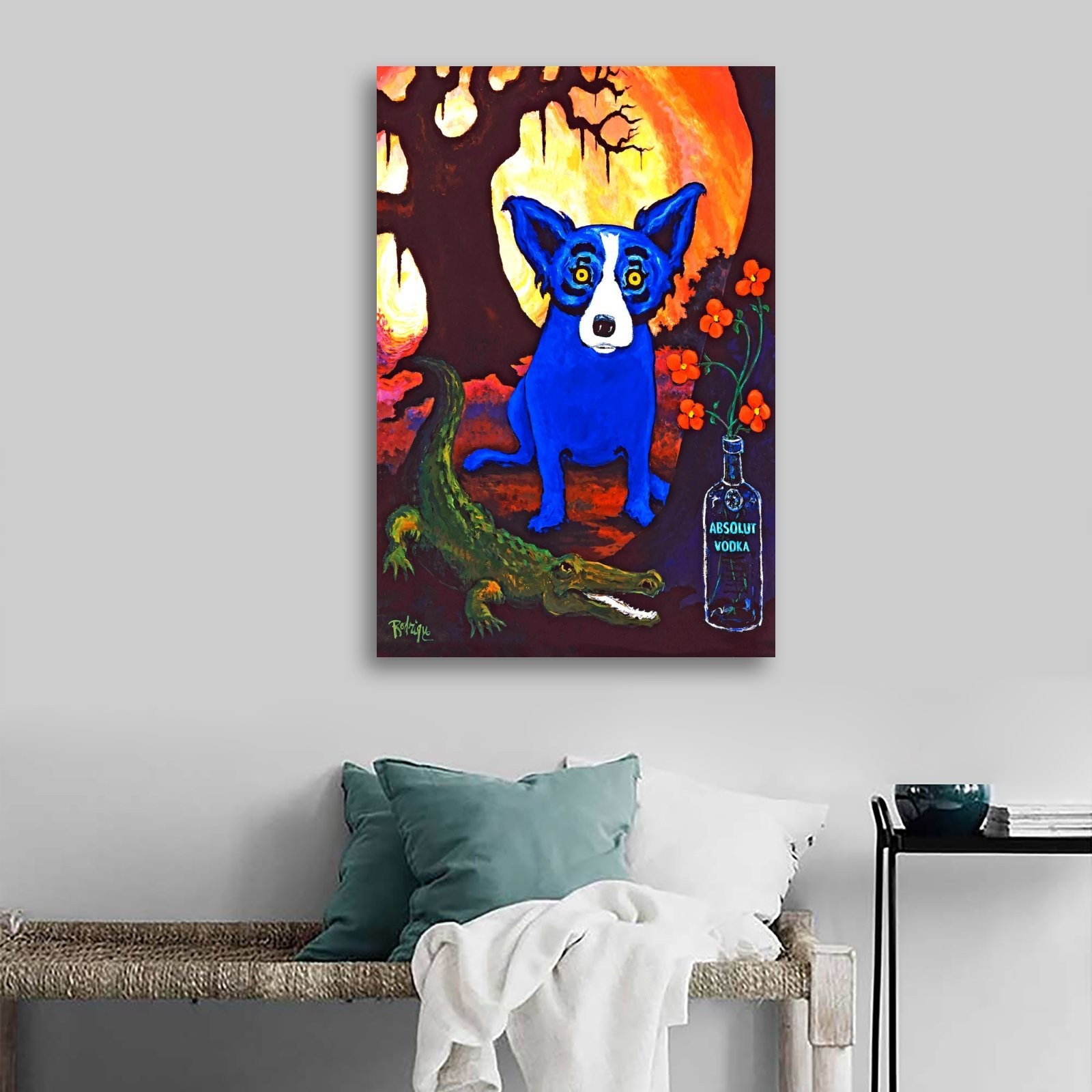 Blue Dog George Rodriguez Canvas Art Home Decor Poster