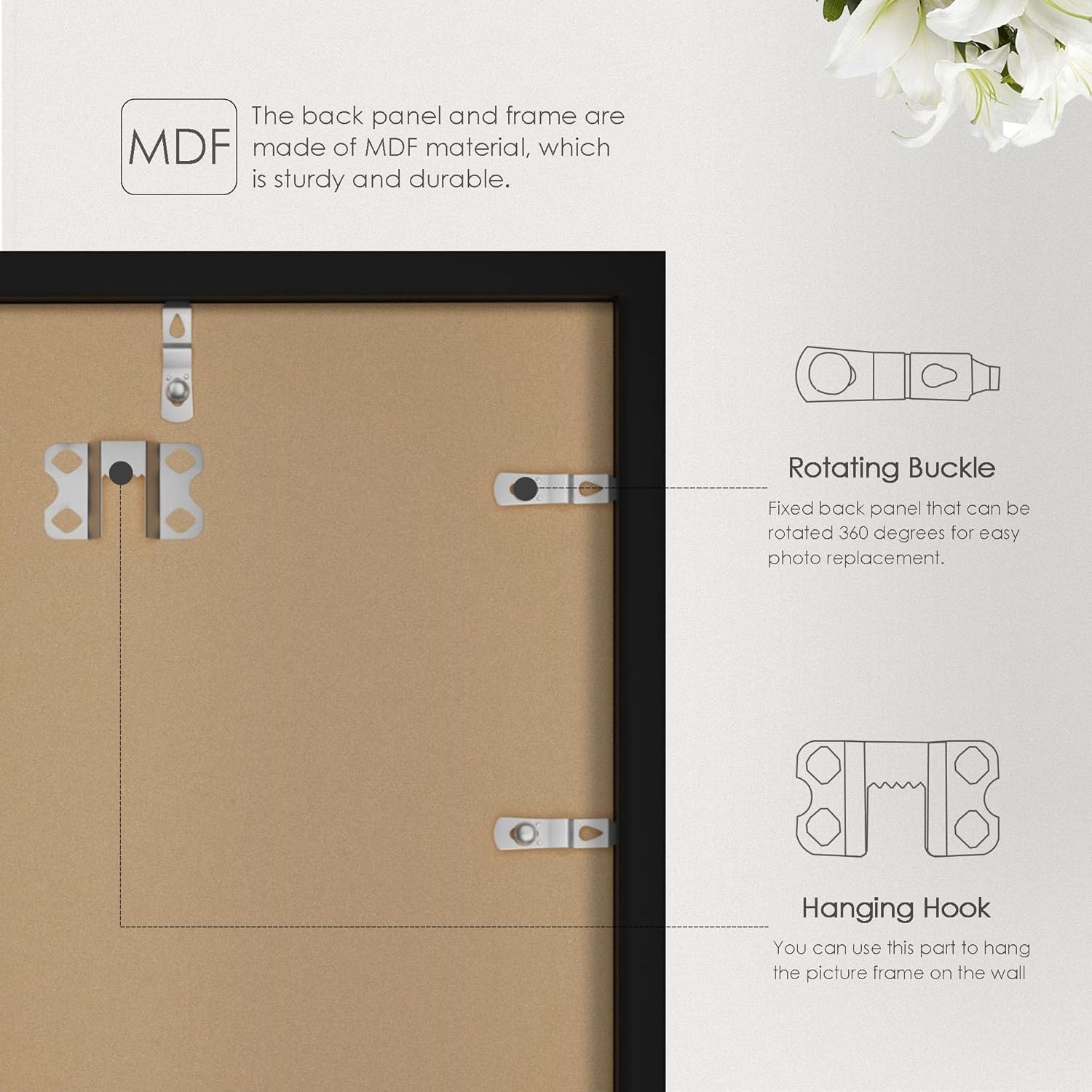 A2 Picture Frame Black, Classic 16.5X23.4 Poster Frame, Horizontal or Vertical W