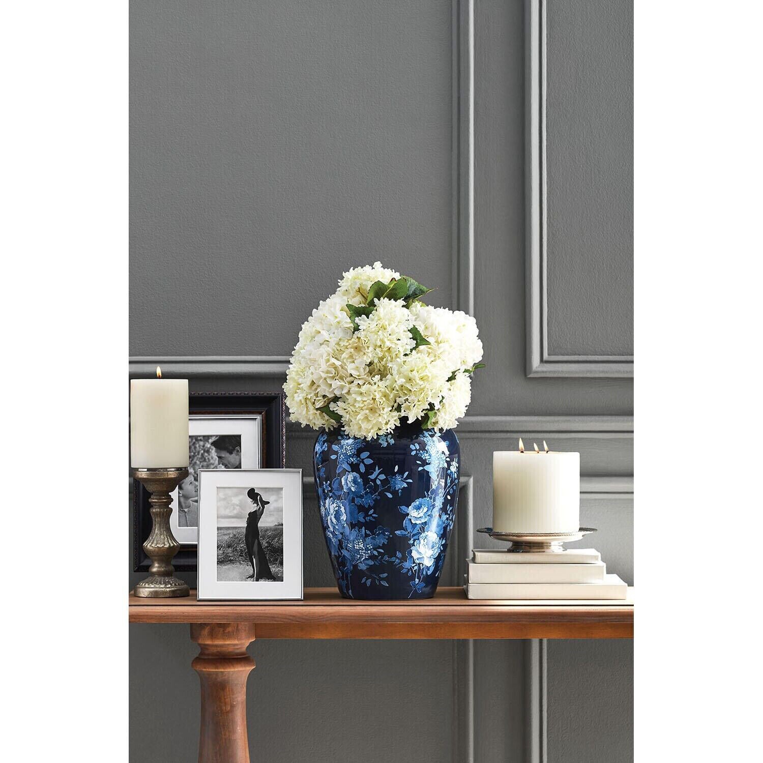 Member’s Mark Decorative Ceramic Blue Vase with Removable Hydrangeas
