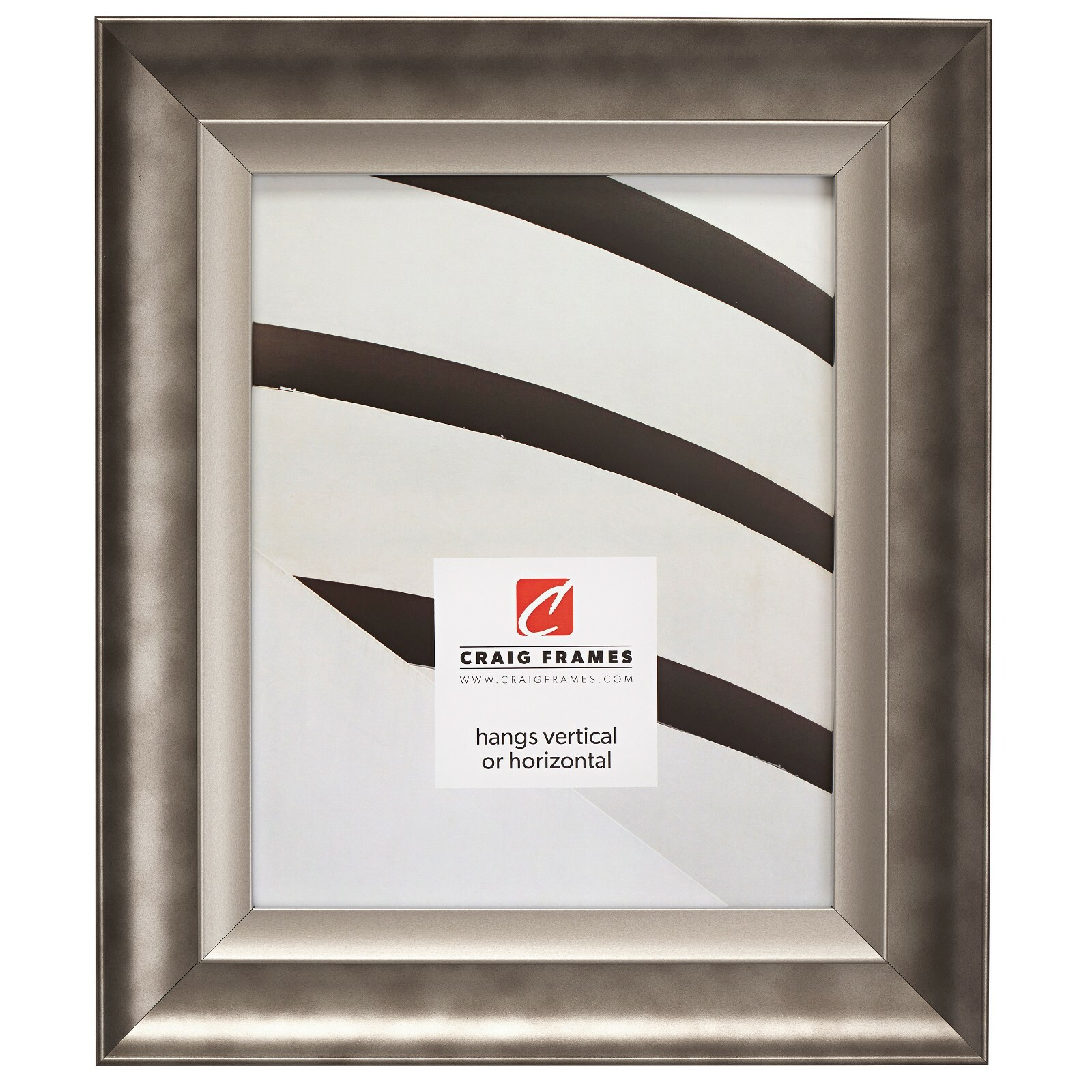 Craig Frames Ventura, 2 Inch Wide Modern Distressed Pewter Silver Picture Frame