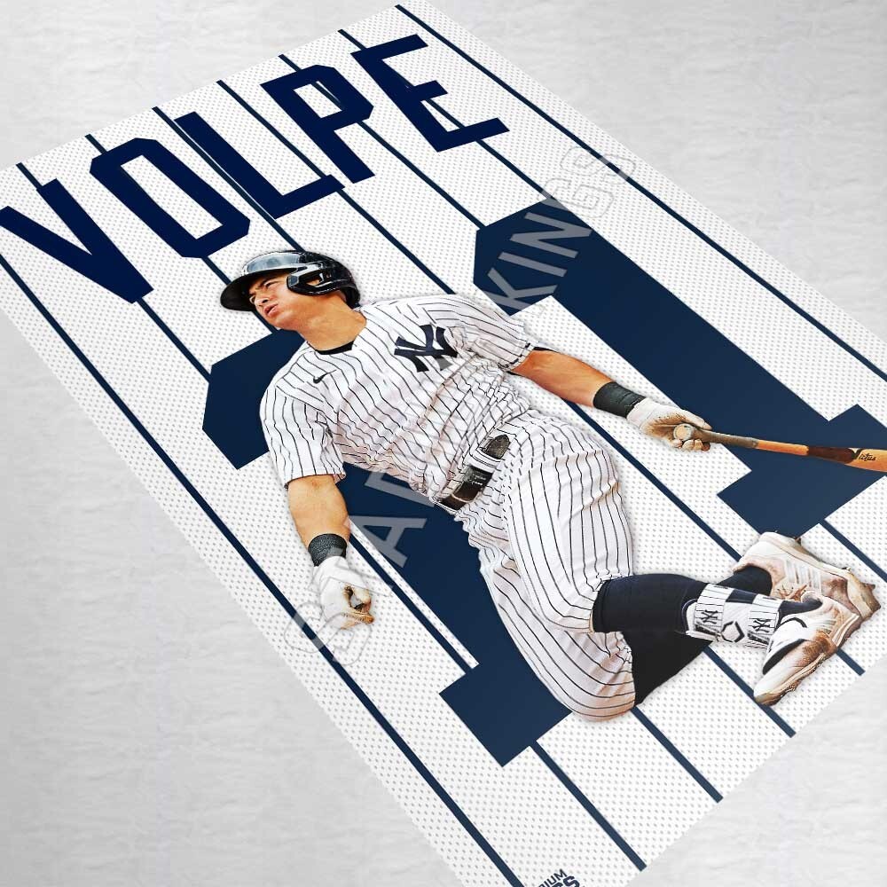 Anthony Volpe New York Yankees Pinstripes Home Jersey Wall Art – 11×17 inches
